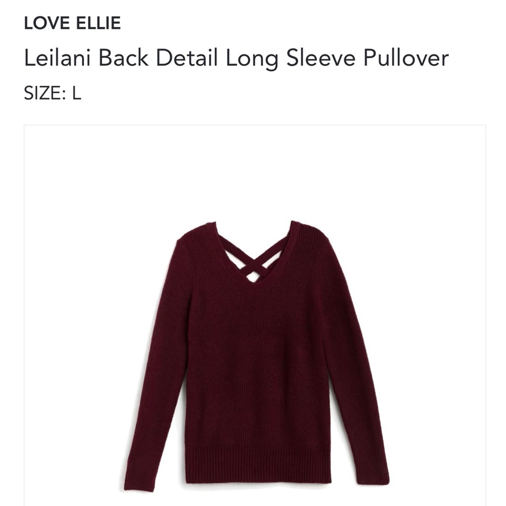 Love Ellie Leilani Back Detail Long Sleeve Pullover